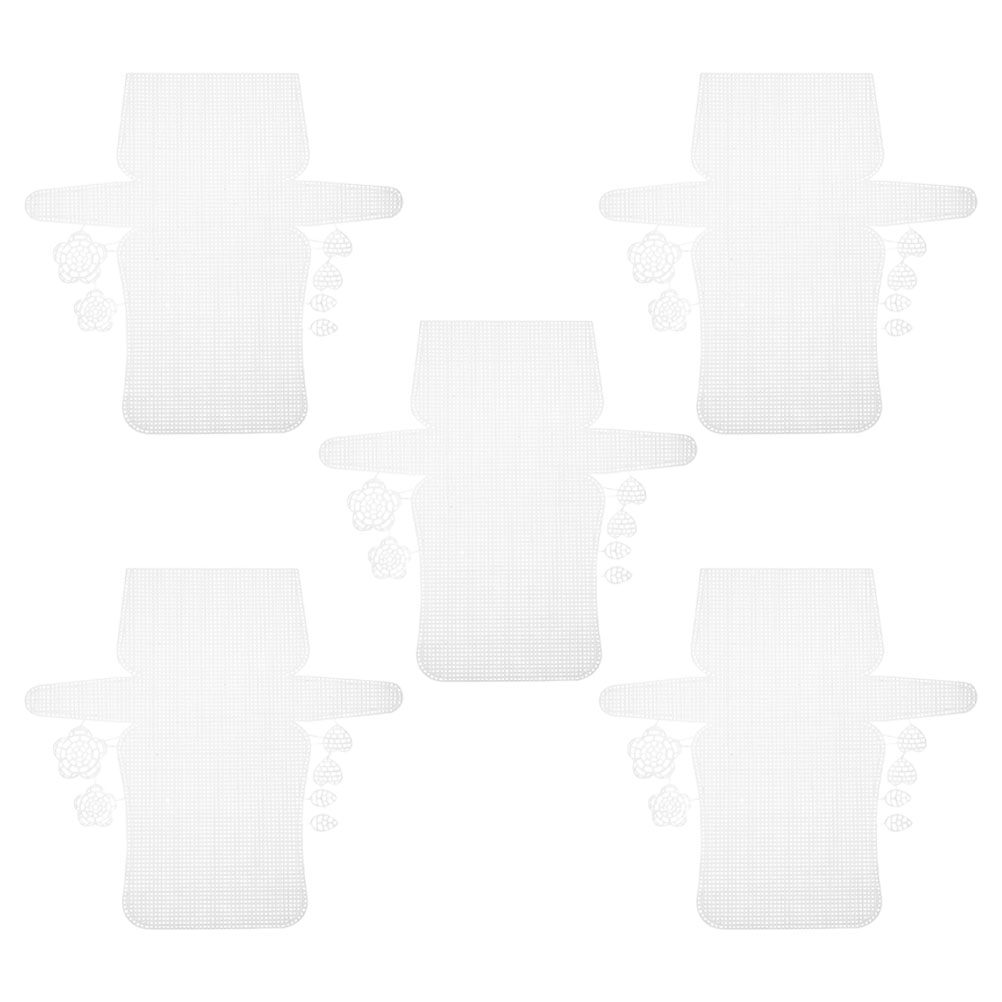 Embroidery Sheet - 5Pcs Plastic Mesh Canvas Sheets White