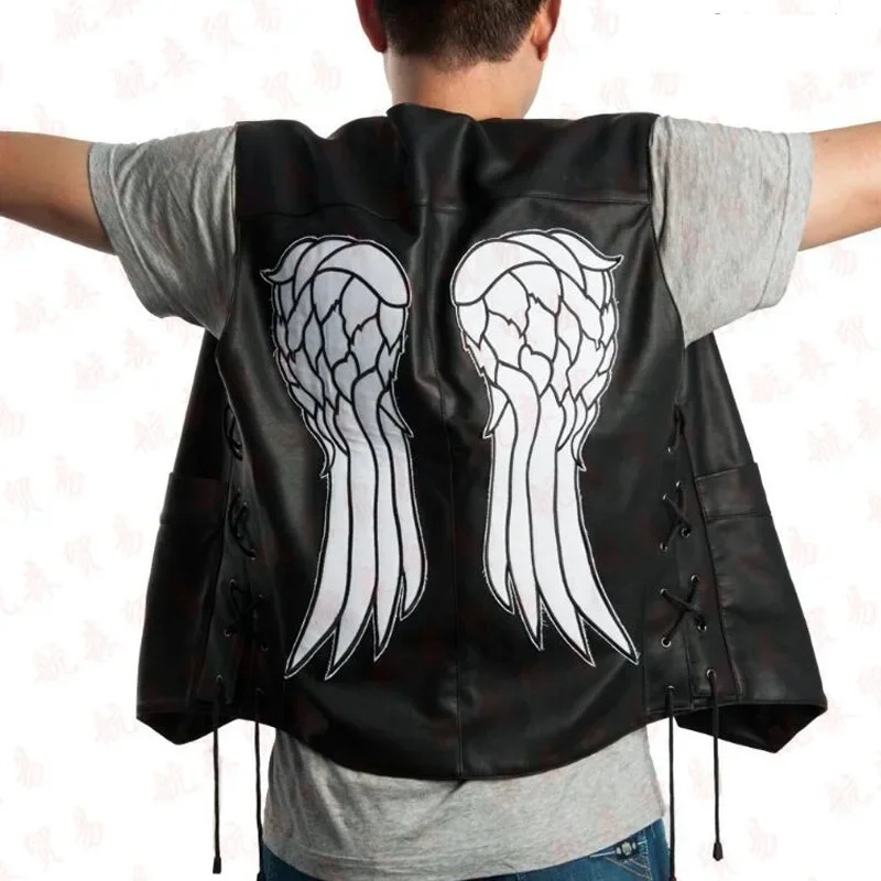 Embroidery Vest - (#^.^#) 2026 New Leather Men Motorcycle