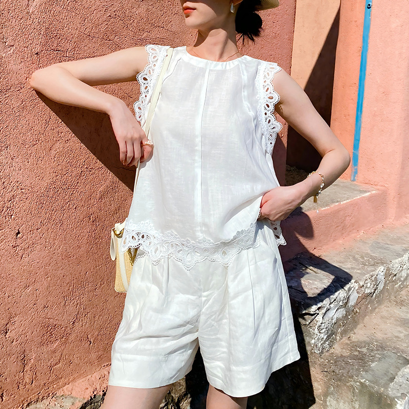 Embroidery Vest - French Style Vintage Tank Blouse Shirt