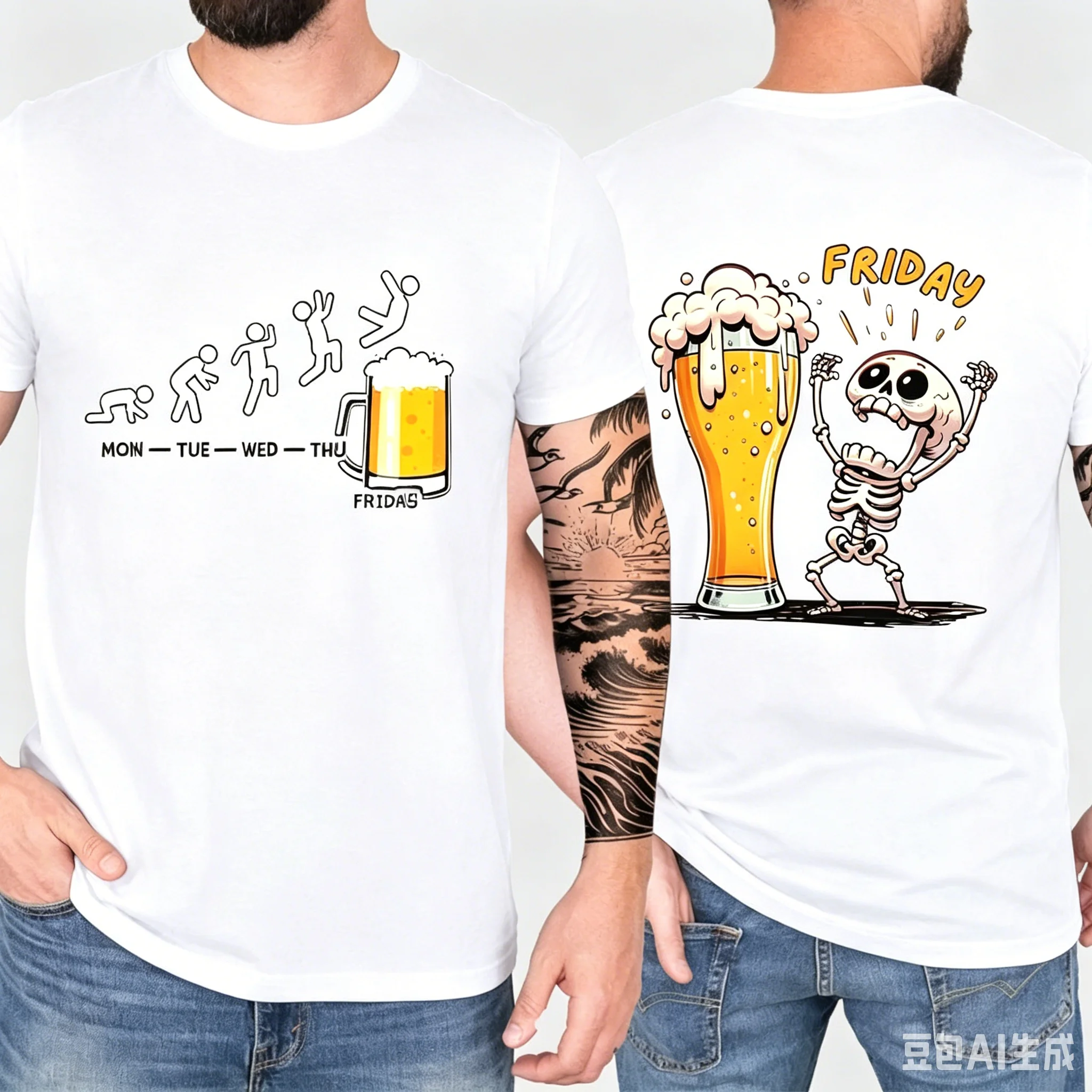 Embroidery Lovers - Funny Man Skeletal Pattern 3D Embroidery