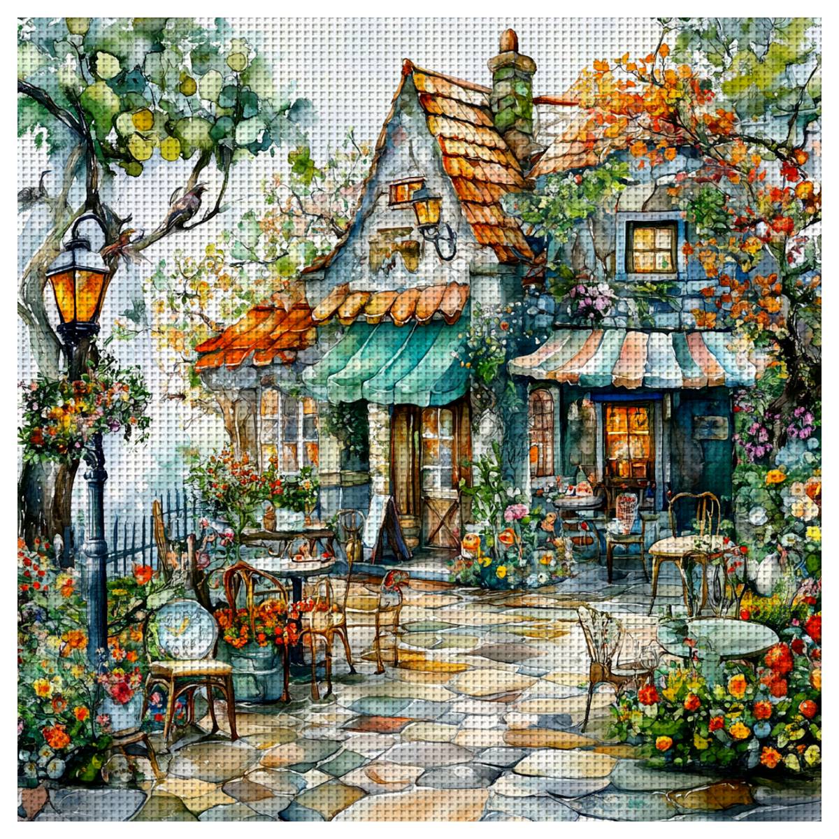 Embroidery Artist - 1pc 40X40CM/15.74inch Flower Shop Stamped Cross