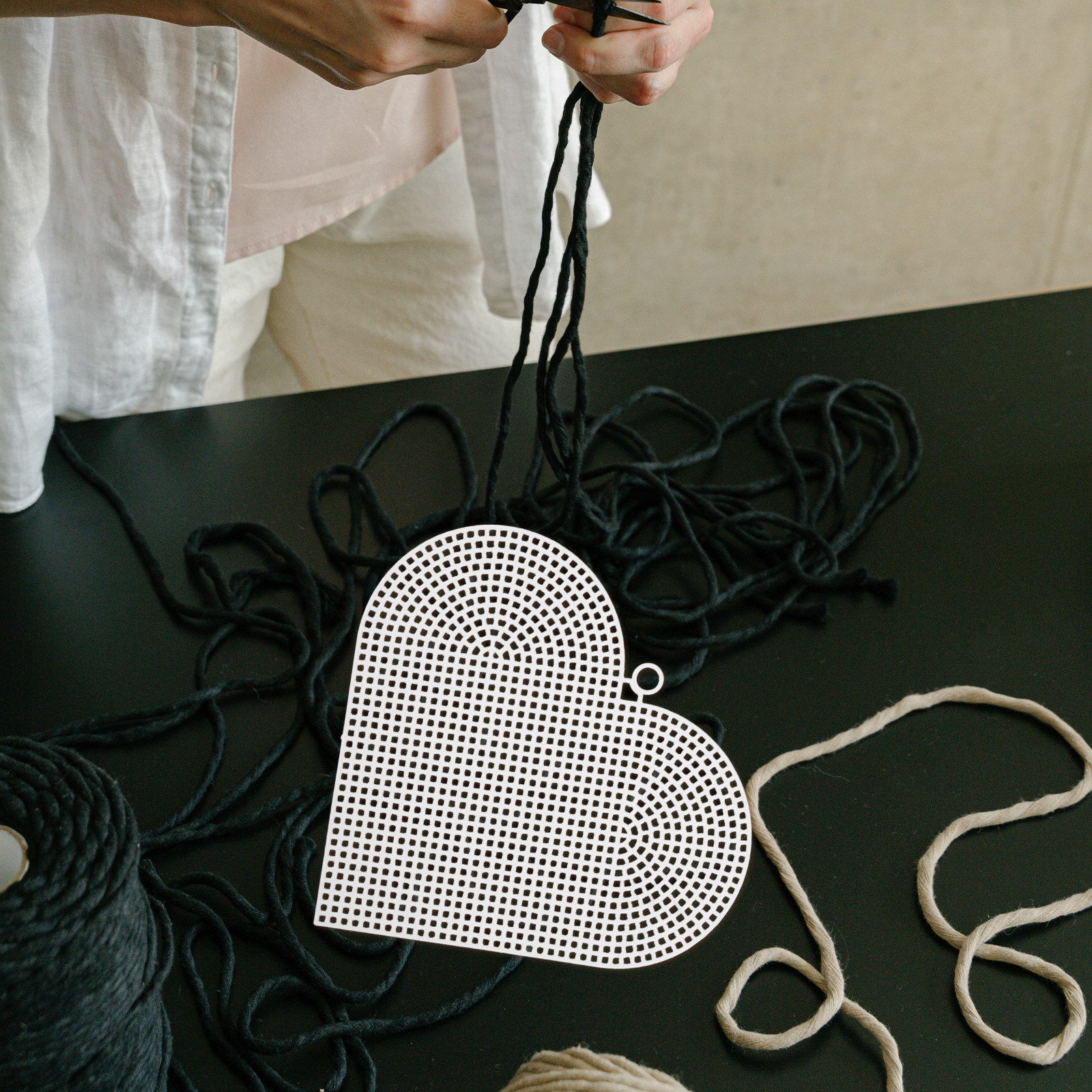 Embroidery Sheet - 6Pcs Plastic Mesh Sheets Clear Heart