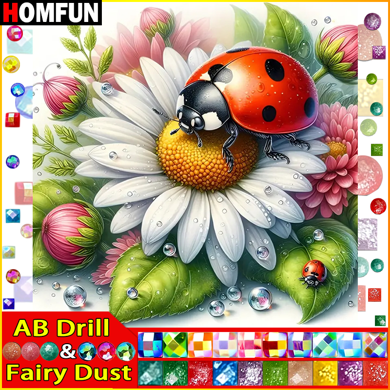 HOMFUN Fairy Dust AB Diamond P - Embroidery Lady Bug avis et prix