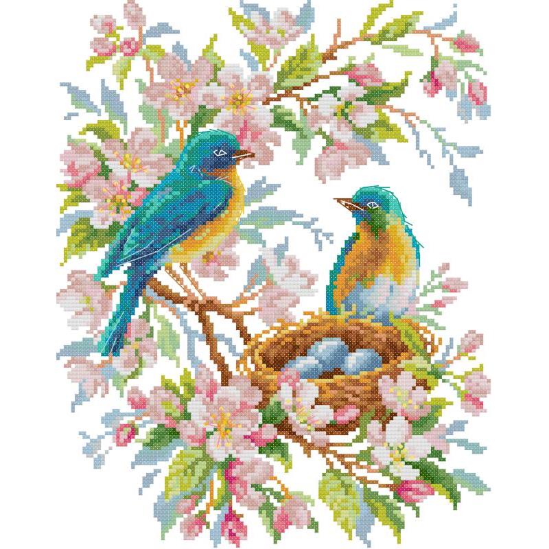 Birds and Flowers Series Joy S - Embroidery Tas avis et prix