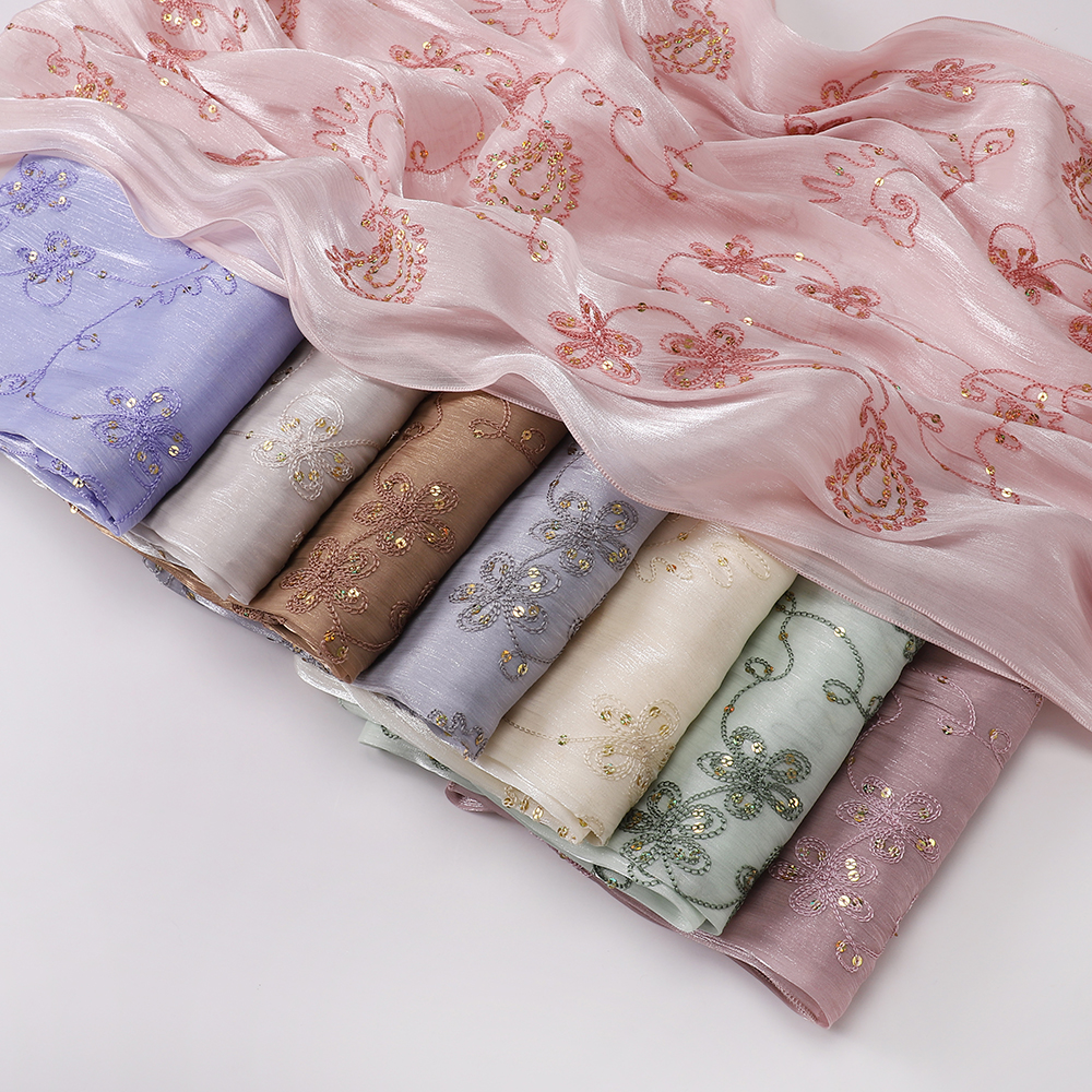Elegant Embroidery Glitter Shi - Embroidery Pashmina avis et prix