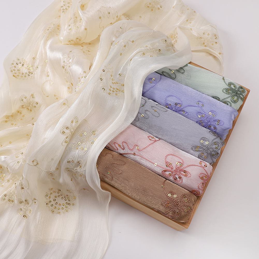 Elegant Embroidery Glitter Shi - Embroidery Pashmina avis et prix