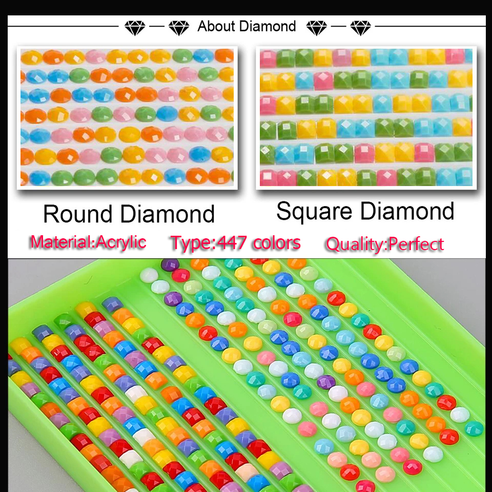 Full Square Round Diamond Embr - Embroidery Running Stitch avis et prix