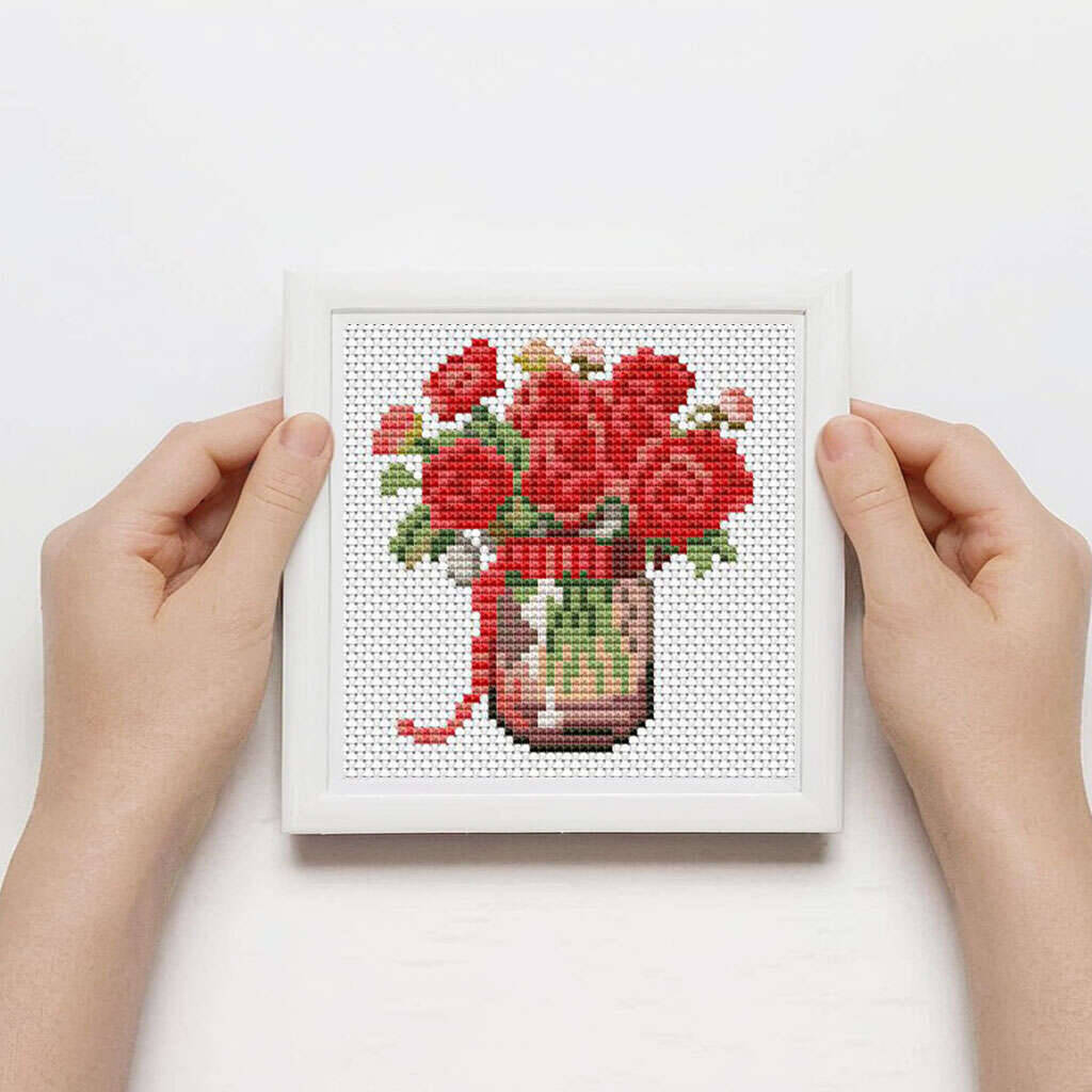 12Pcs Rose Cross Stitch 11Ct P - Embroidery Rose Stitch avis et prix