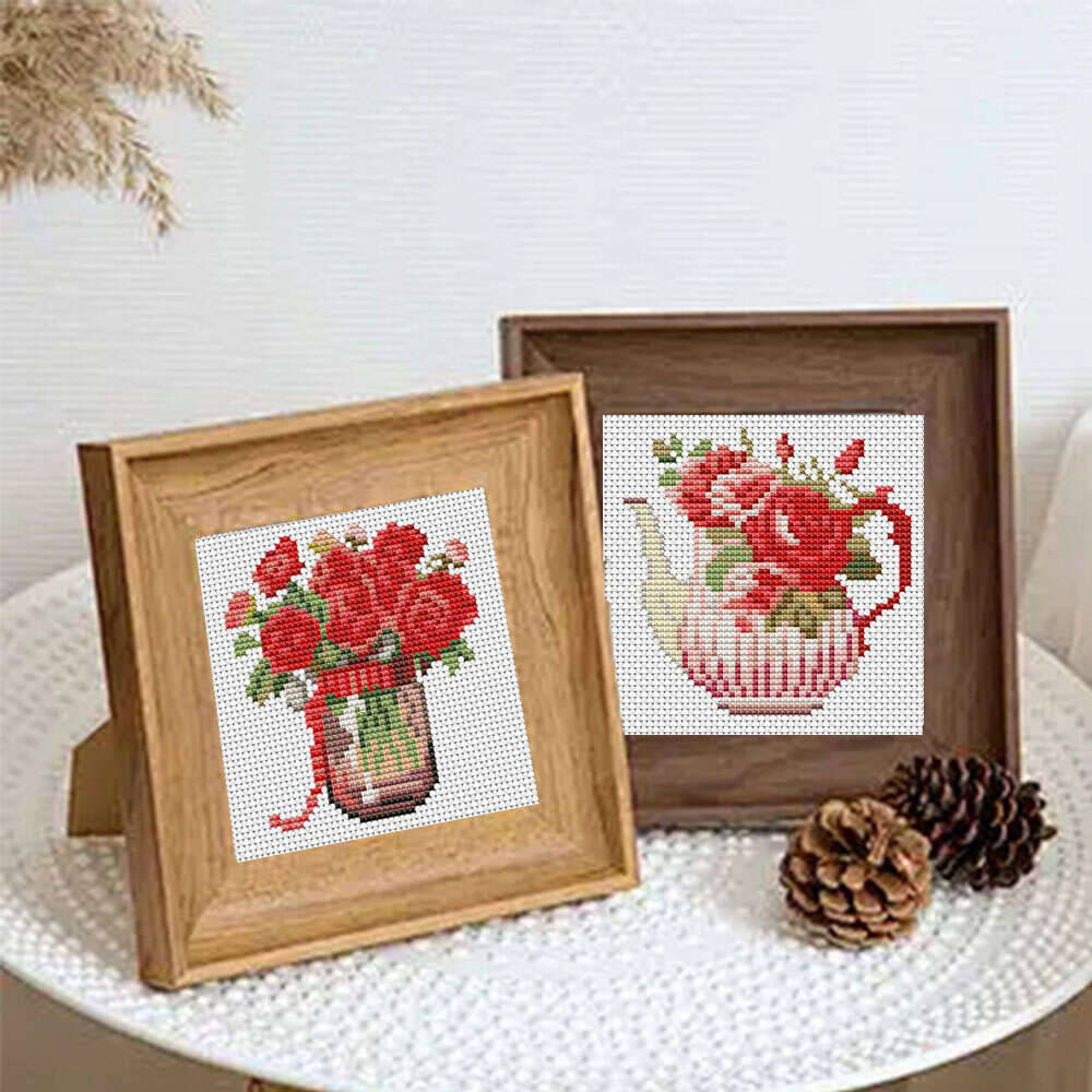 12Pcs Rose Cross Stitch 11Ct P - Embroidery Rose Stitch avis et prix