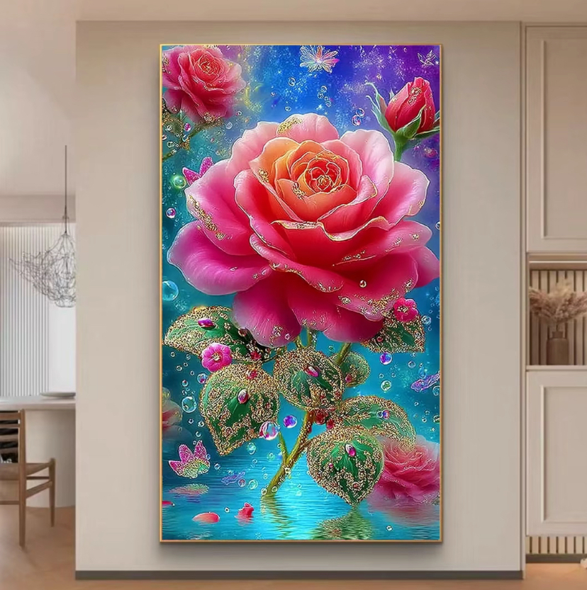 9CT 14CT Rose Printed Kits Cro - Embroidery Rose Stitch avis et prix