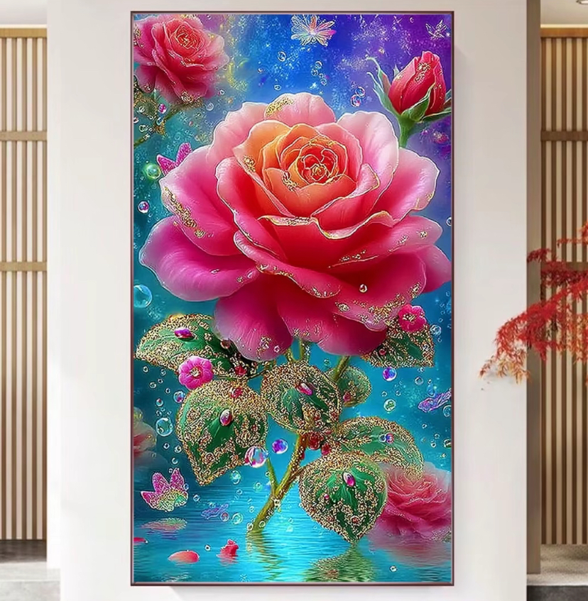 9CT 14CT Rose Printed Kits Cro - Embroidery Rose Stitch avis et prix