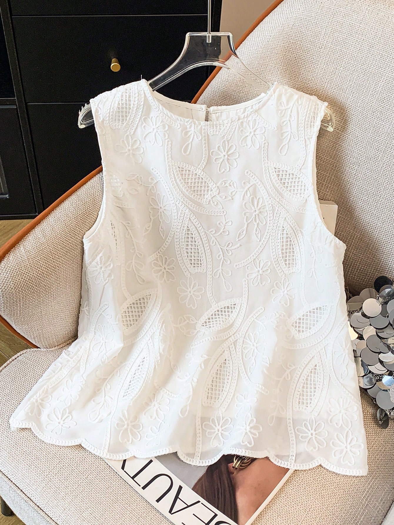 Womens Spring Summer Elegant F - Embroidery Vest avis et prix