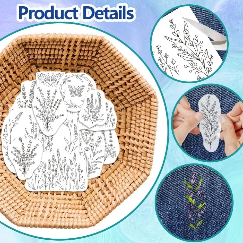 4 Sheets Lavender Flower Butte - Embroidery Sheet avis et prix