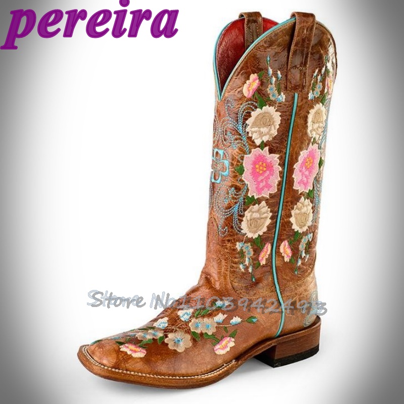 Embroidered Flower Boots Rose  - Embroidery Flower avis et prix