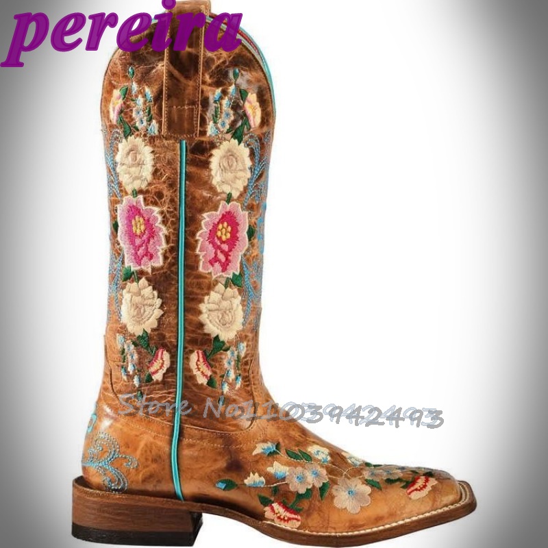 Embroidered Flower Boots Rose  - Embroidery Flower avis et prix