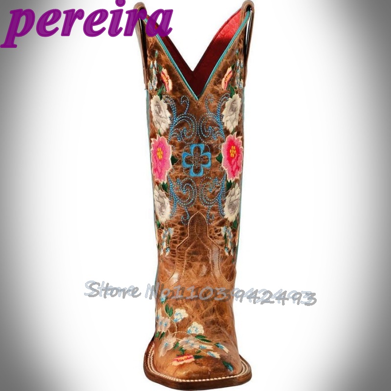 Embroidered Flower Boots Rose  - Embroidery Flower avis et prix