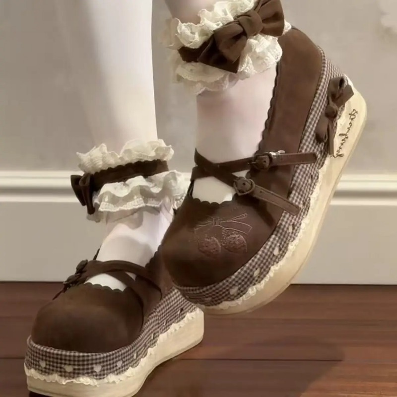 Lolita High Heels Height Incre - Embroidery Canvas avis et prix