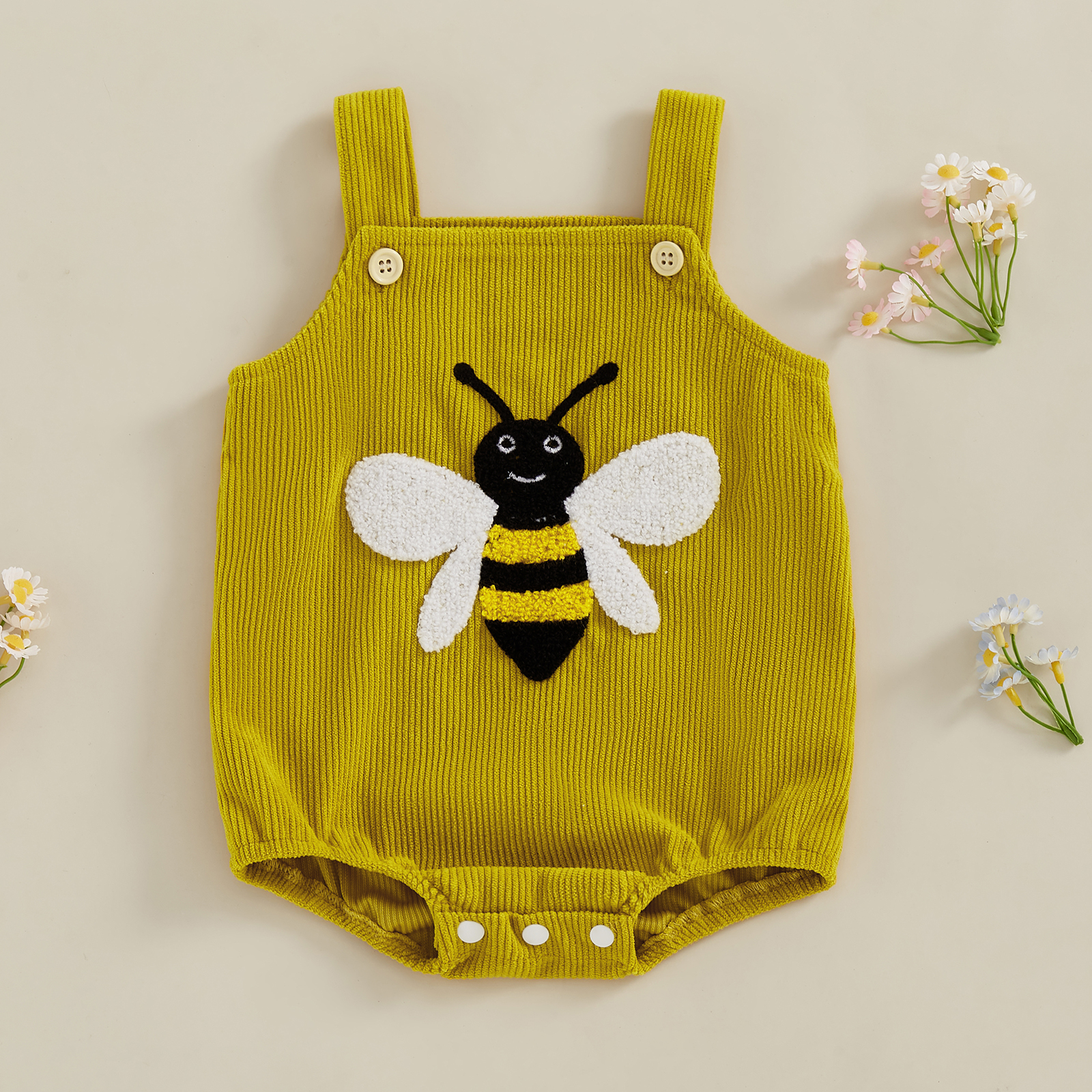 Cute Baby Corduroy Romper Slee - Embroidery Lady Bug avis et prix