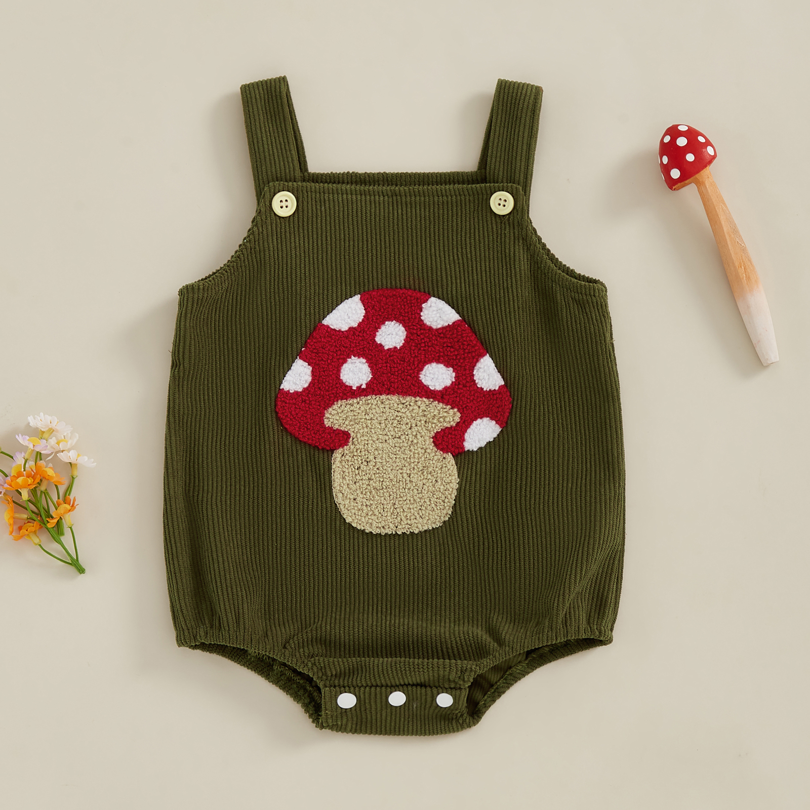 Cute Baby Corduroy Romper Slee - Embroidery Lady Bug avis et prix