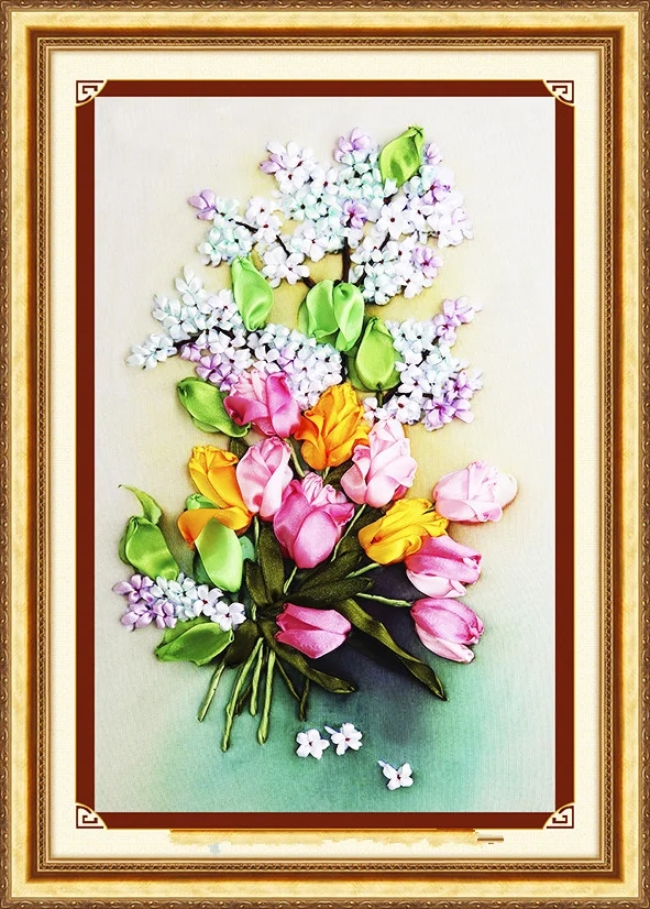 Needlework,DIY Ribbon Cross st - Embroidery Rose Stitch avis et prix