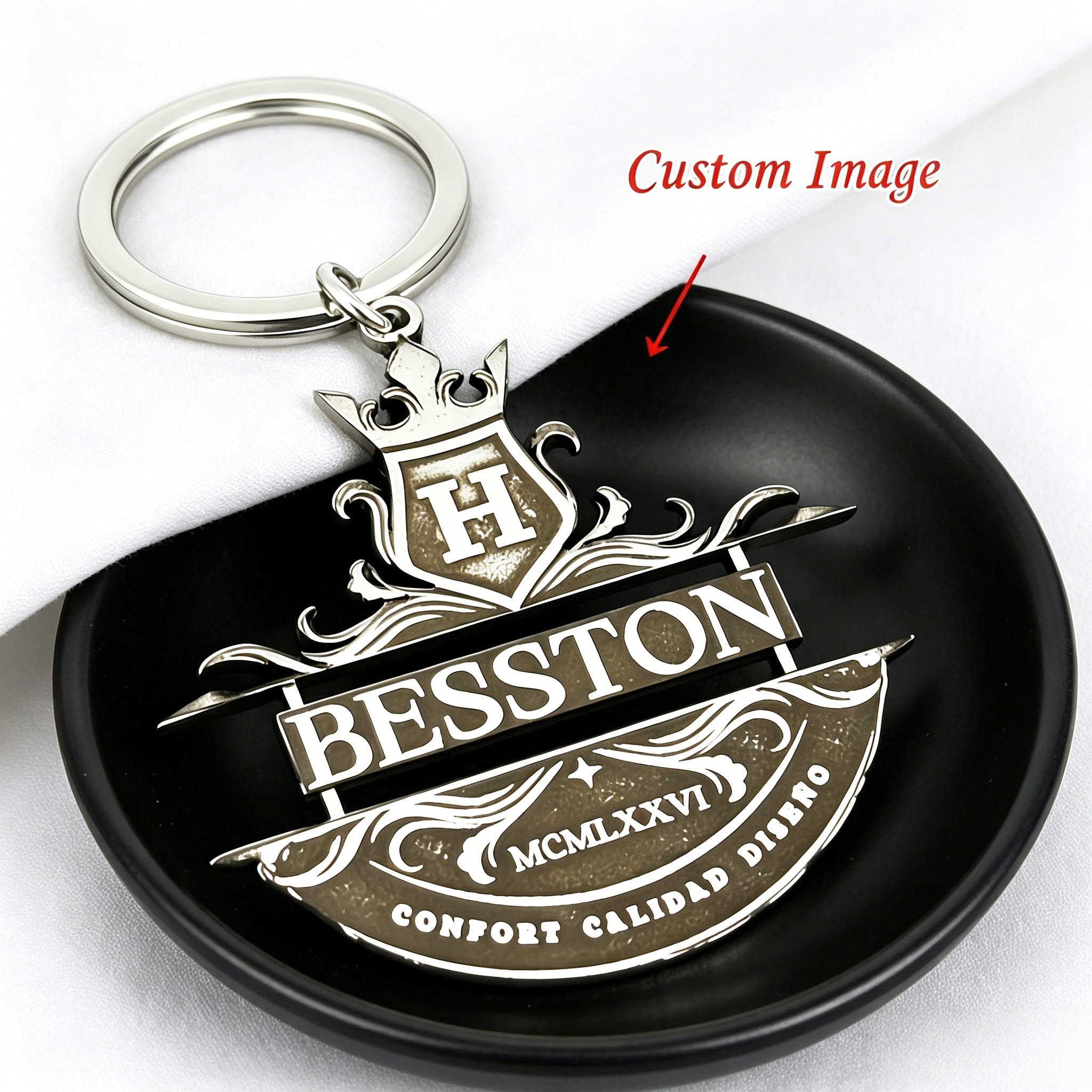 Custom Logo Keychain Vintage P - Embroidery Legacy avis et prix