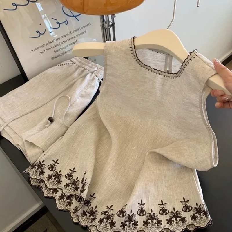 Simple Old Money Style Cotton  - Embroidery Vest avis et prix