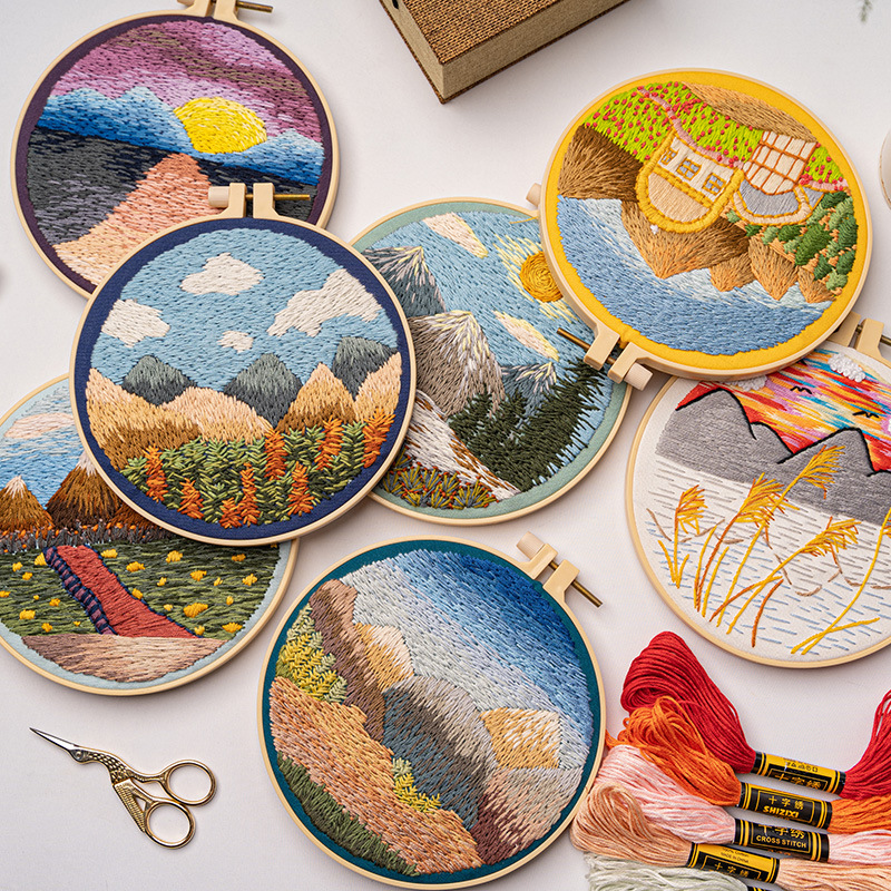 DIY Landscape Embroidery Set N - Embroidery Pashmina avis et prix