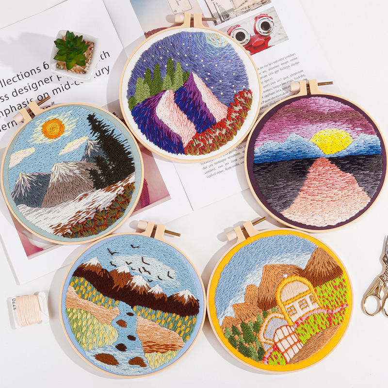 DIY Landscape Embroidery Set N - Embroidery Pashmina avis et prix