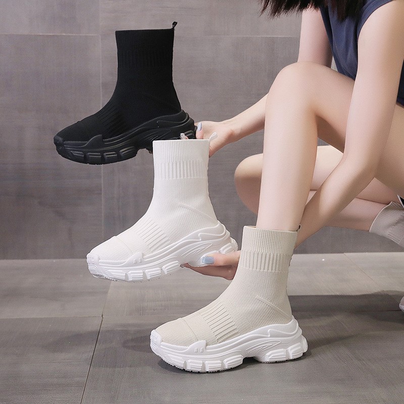 Sock boots women's summer new  - Embroidery Canvas avis et prix