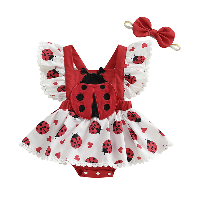 0-18M Newborn Baby Girls Cute  - Embroidery Lady Bug avis et prix