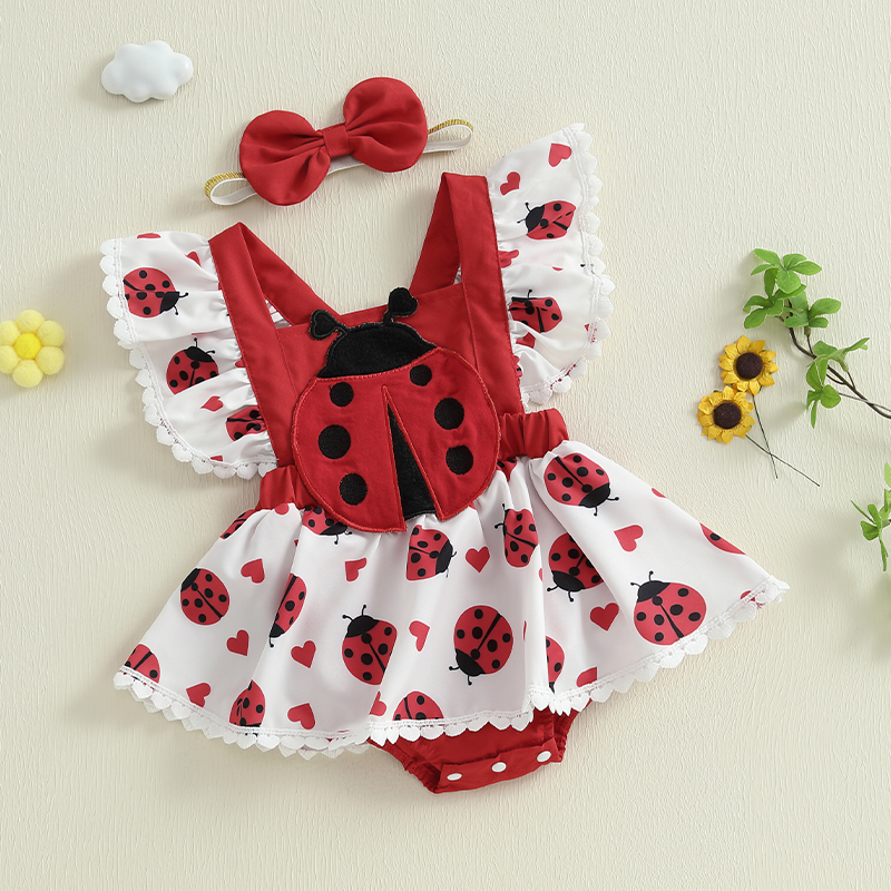 0-18M Newborn Baby Girls Cute  - Embroidery Lady Bug avis et prix
