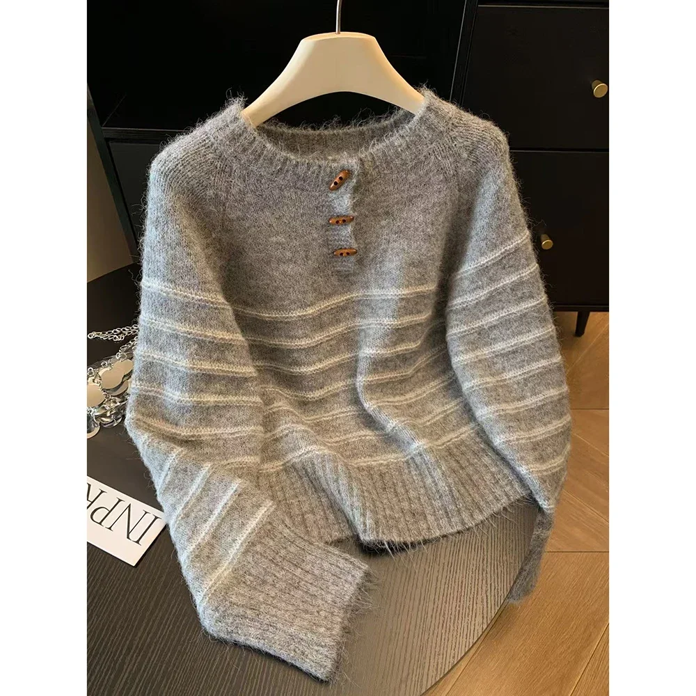 Autumn Winter Women's Striped  - Embroidery Fashion avis et prix