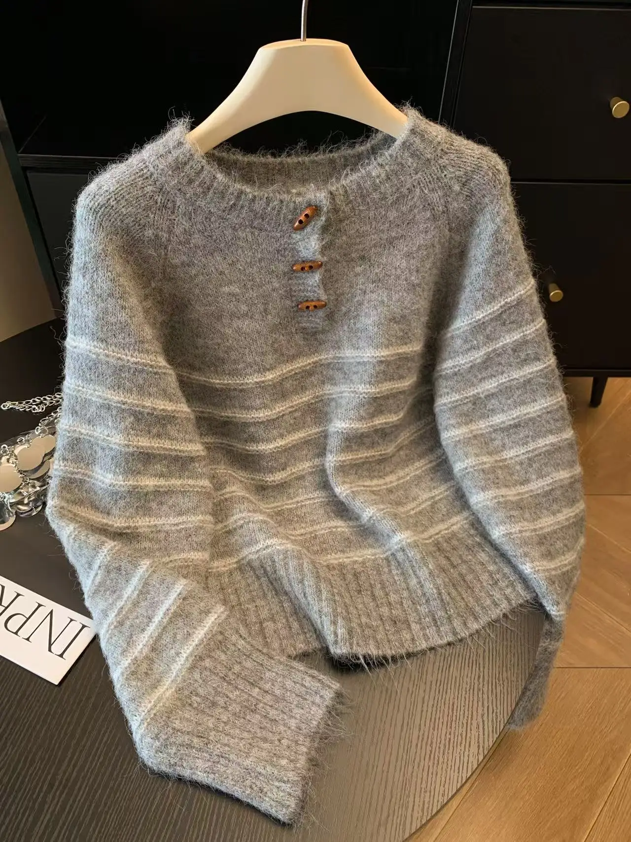Autumn Winter Women's Striped  - Embroidery Fashion avis et prix