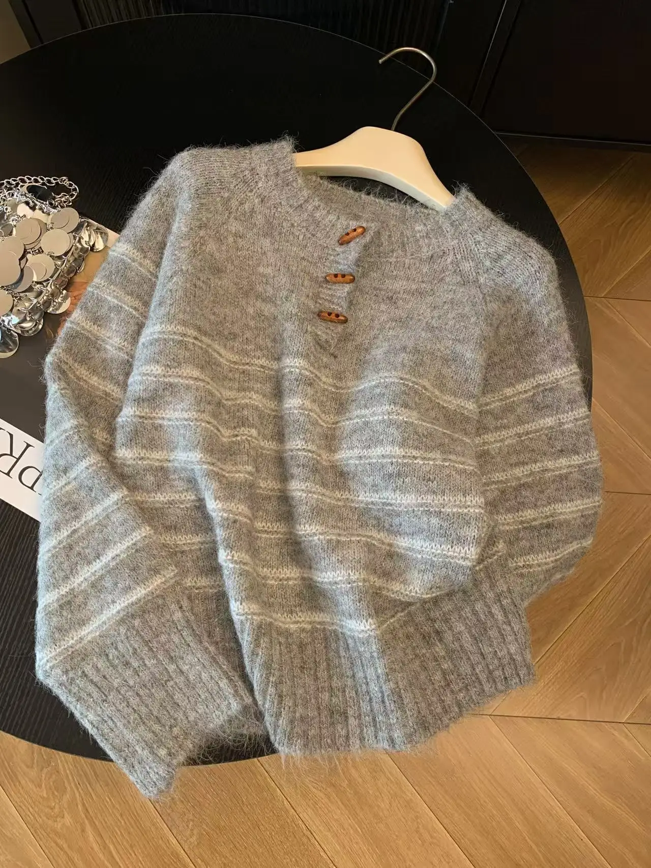 Autumn Winter Women's Striped  - Embroidery Fashion avis et prix