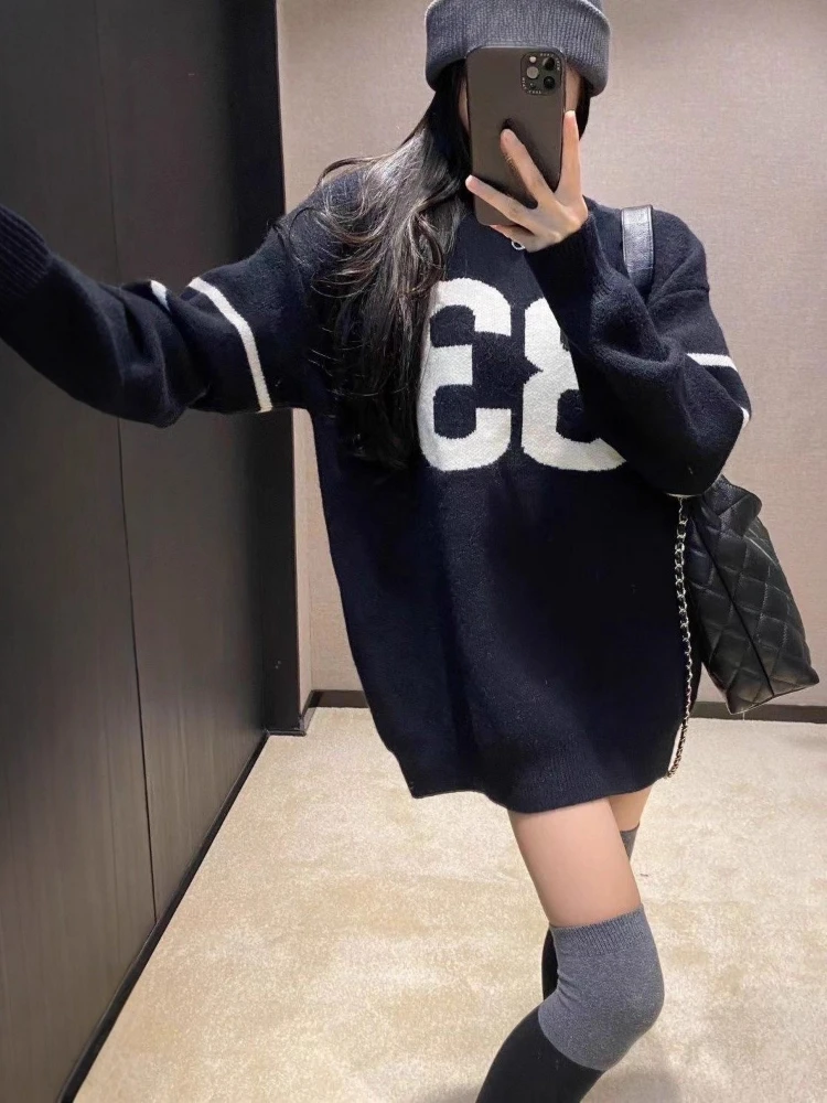 Y2K Vintage Knitted Sweater Wo - Embroidery Fashion avis et prix