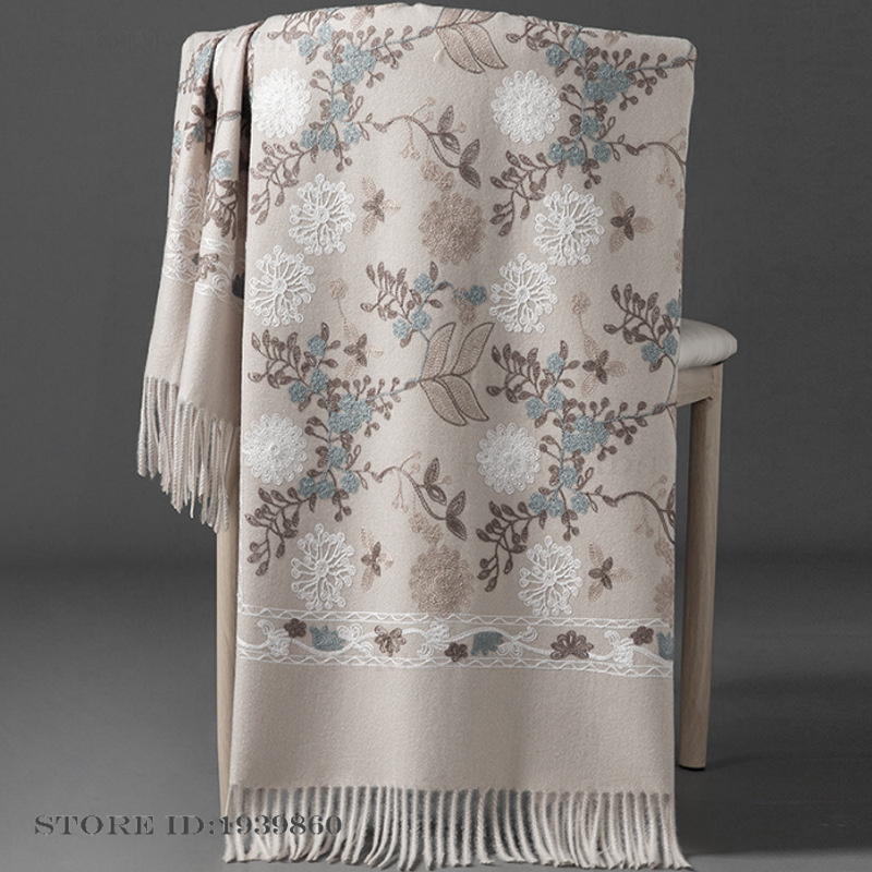 Women's Cashmere Pashmina Scar - Embroidery Pashmina avis et prix