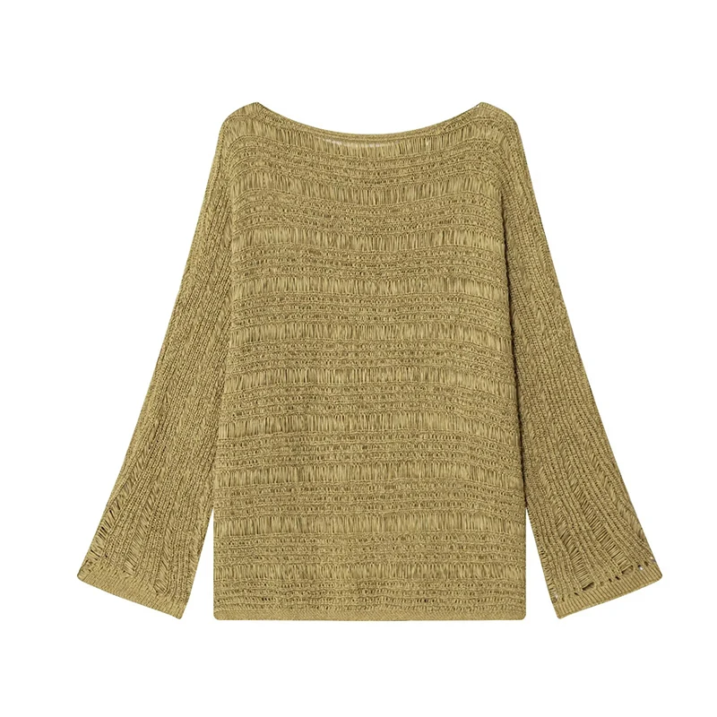 Vintage Boat Neck Knit Sweater - Embroidery Fashion avis et prix
