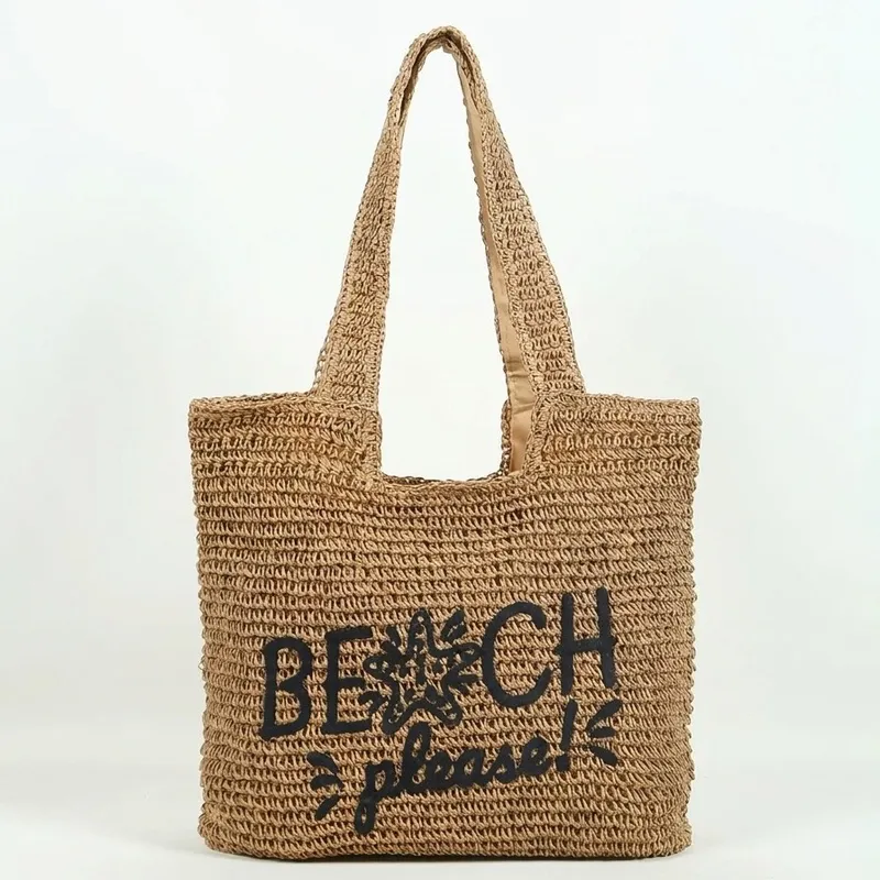 Women's handwoven straw tote b - Embroidery Design Free avis et prix