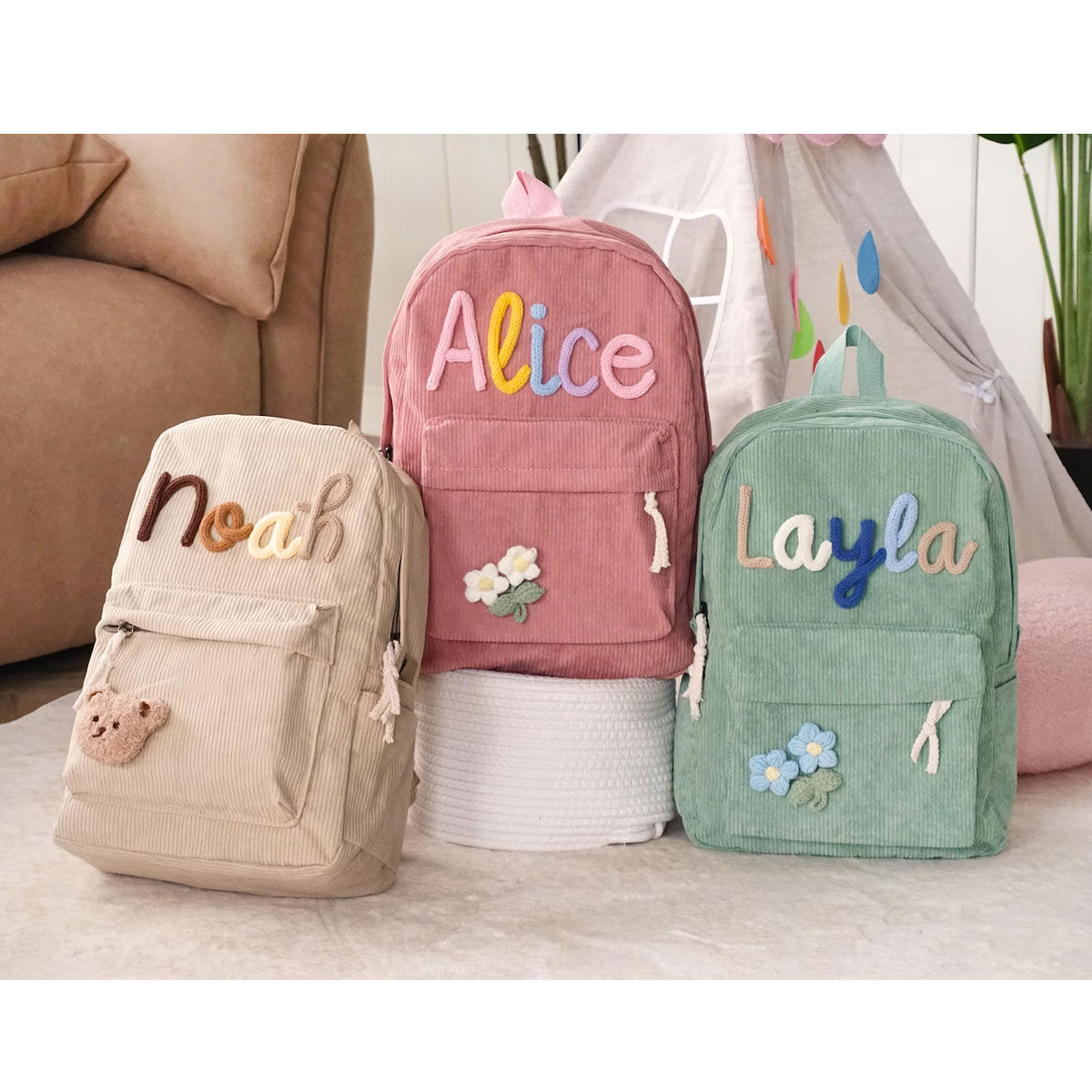 Unisex Personalized Corduroy B - Embroidery Initials Designs avis et prix