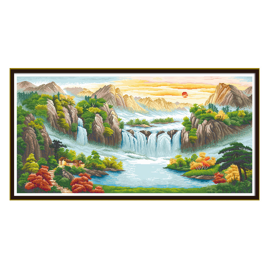 Printed Cross Stitch Set Hand  - Embroidery Running Stitch avis et prix