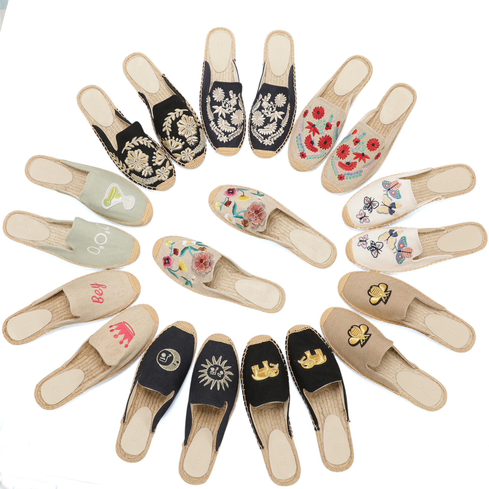 Women Floral Embroidered Espad - Embroidery Canvas avis et prix