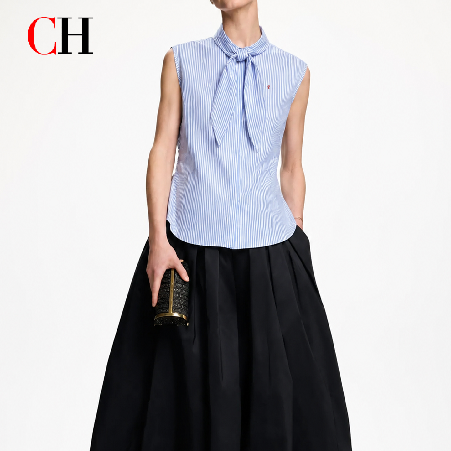 CH Embroidered Sleeveless Shir - Embroidery Pashmina avis et prix