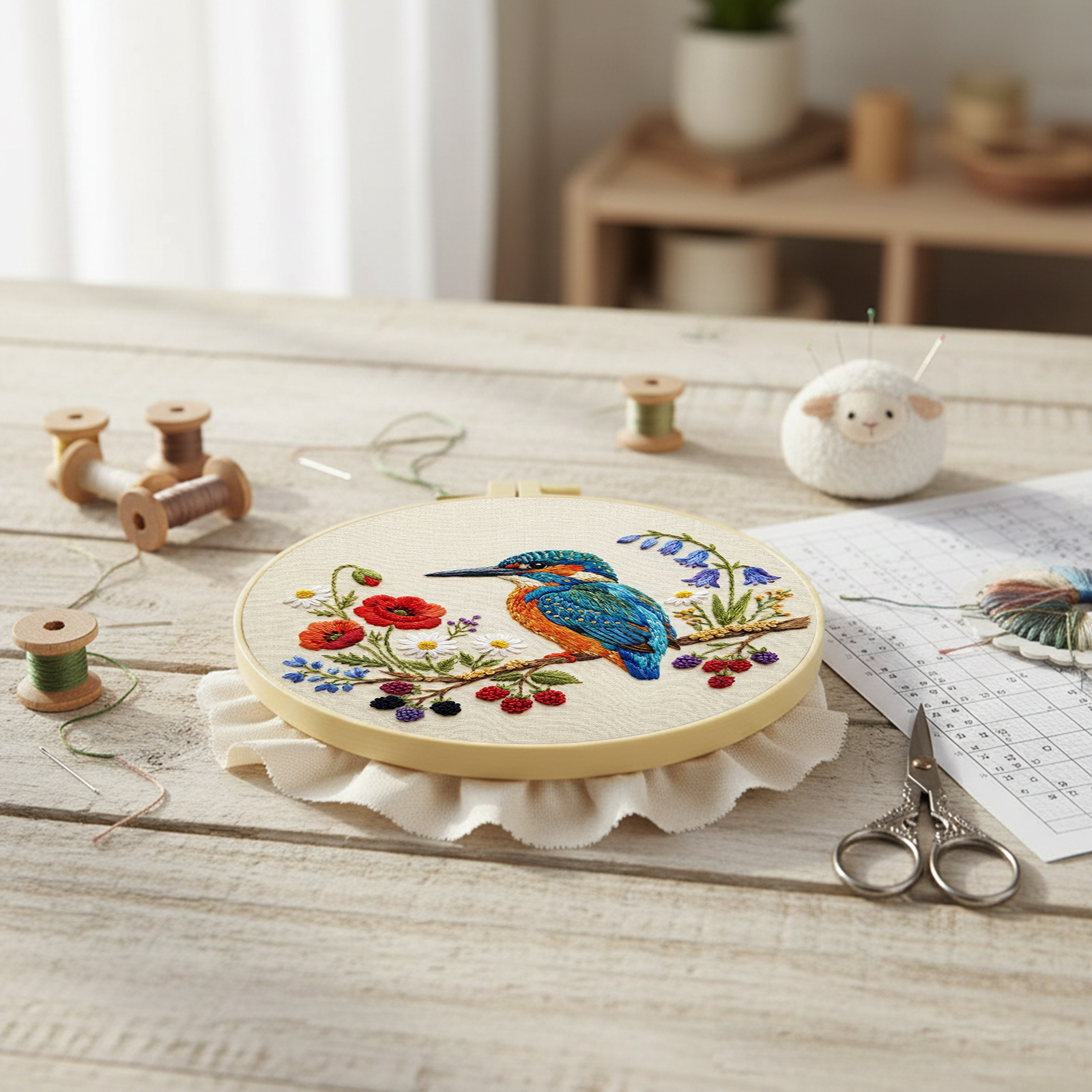 30x30cm Bird Flower Embroidery - Embroidery Lovers avis et prix