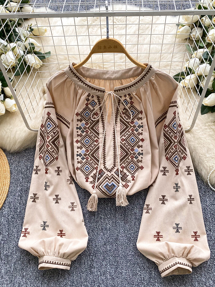 Women Autumn Blouse Loose Arti - Embroidery Artist avis et prix