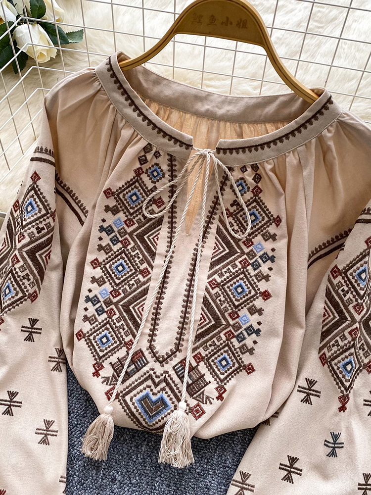 Women Autumn Blouse Loose Arti - Embroidery Artist avis et prix