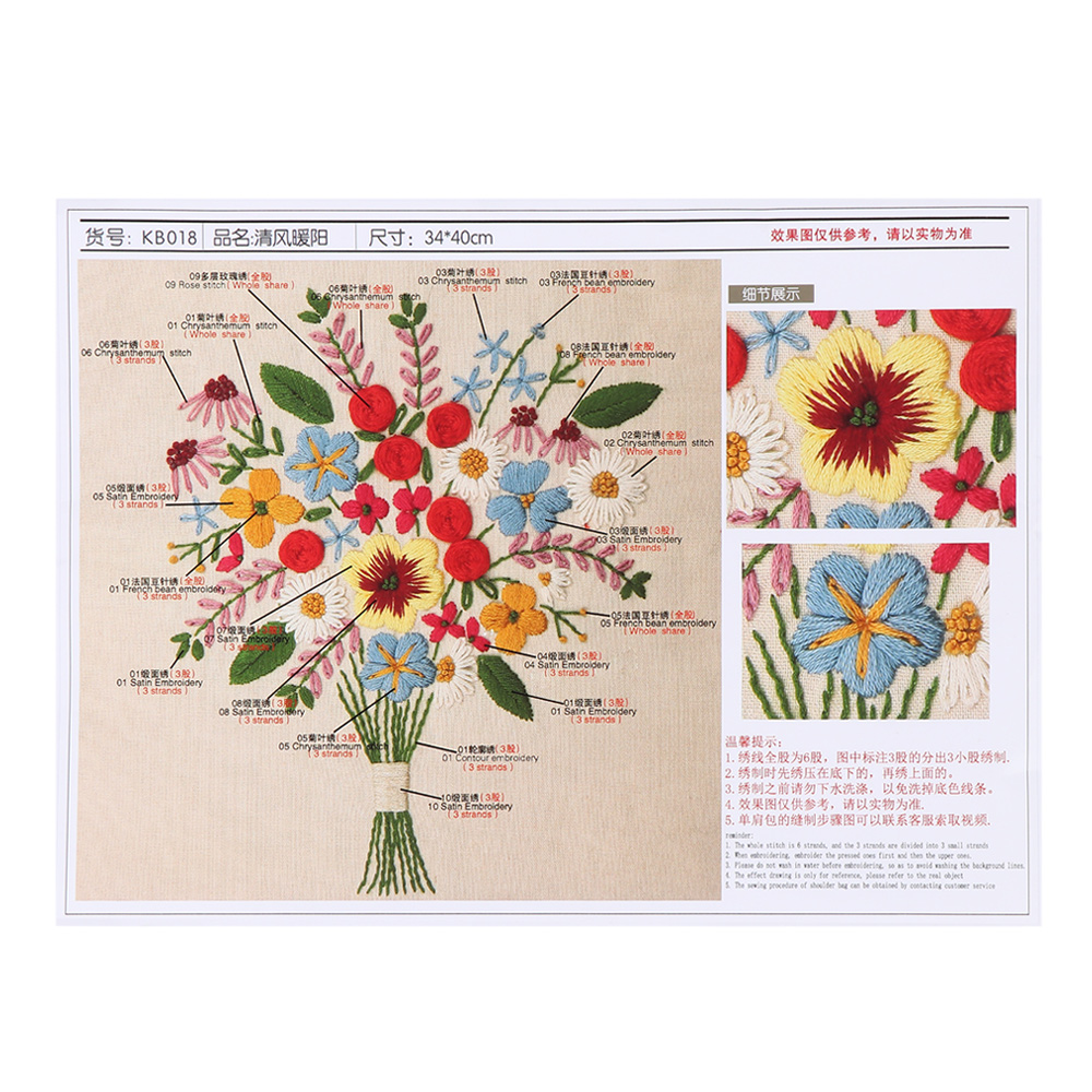 1Set DIY Embroidery Kit with F - Embroidery Pashmina avis et prix