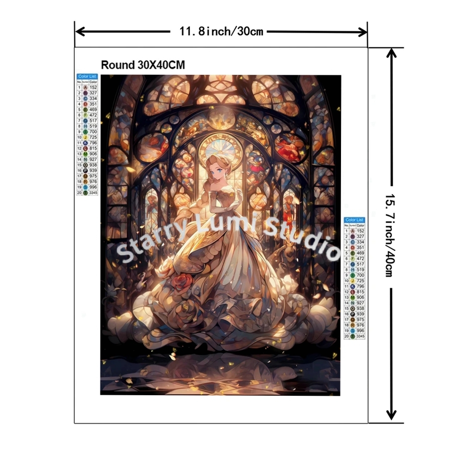 Cute Cinderella Castle 5D Full - Embroidery Rose Stitch avis et prix