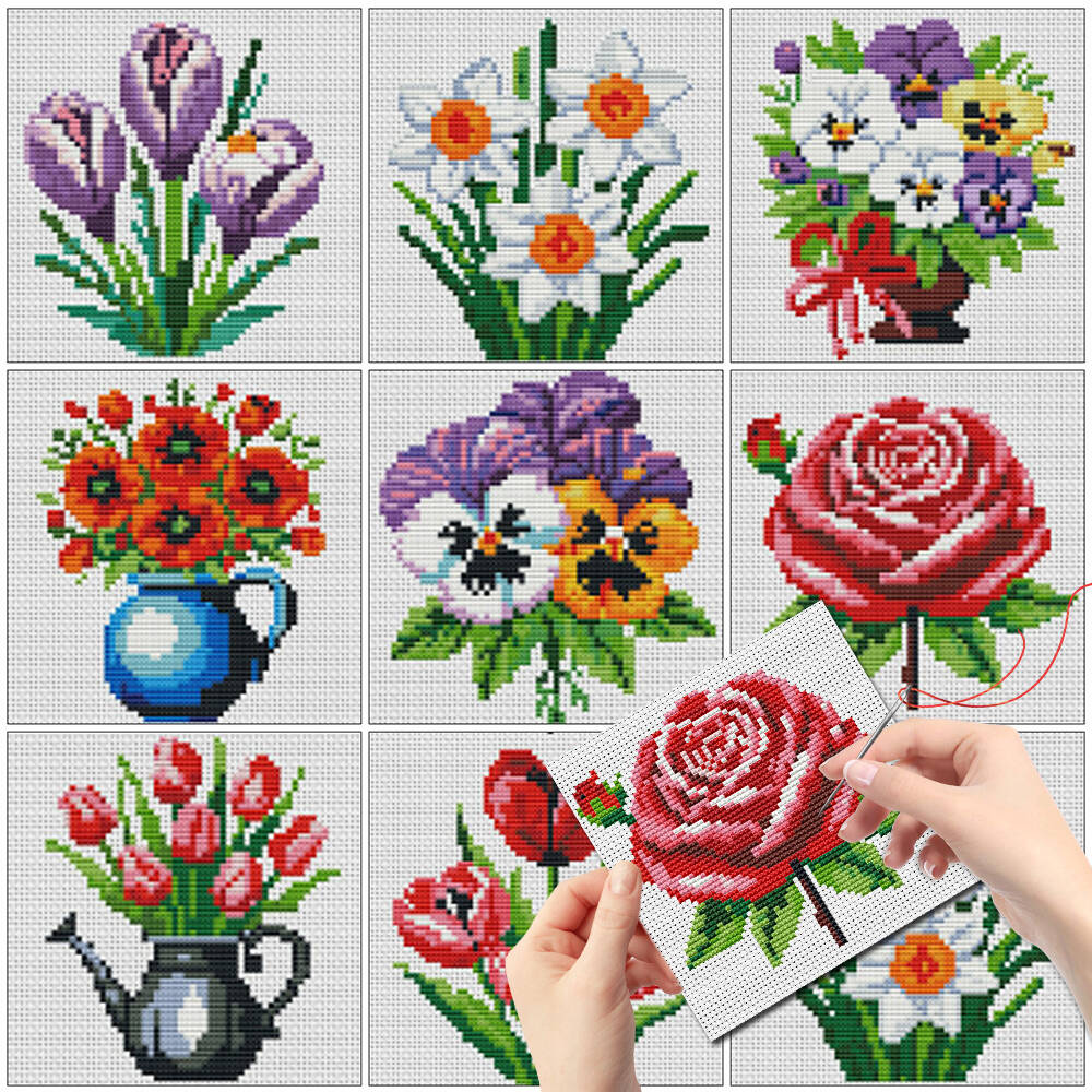 Evershine 8pcs Mini Flower Cro - Embroidery Rose Stitch avis et prix