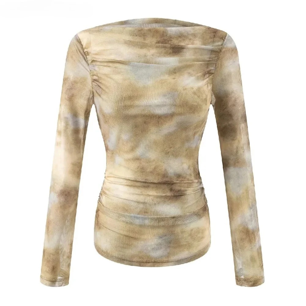 2025 Sexy Tie-Dye Print Ruched - Embroidery Fashion avis et prix