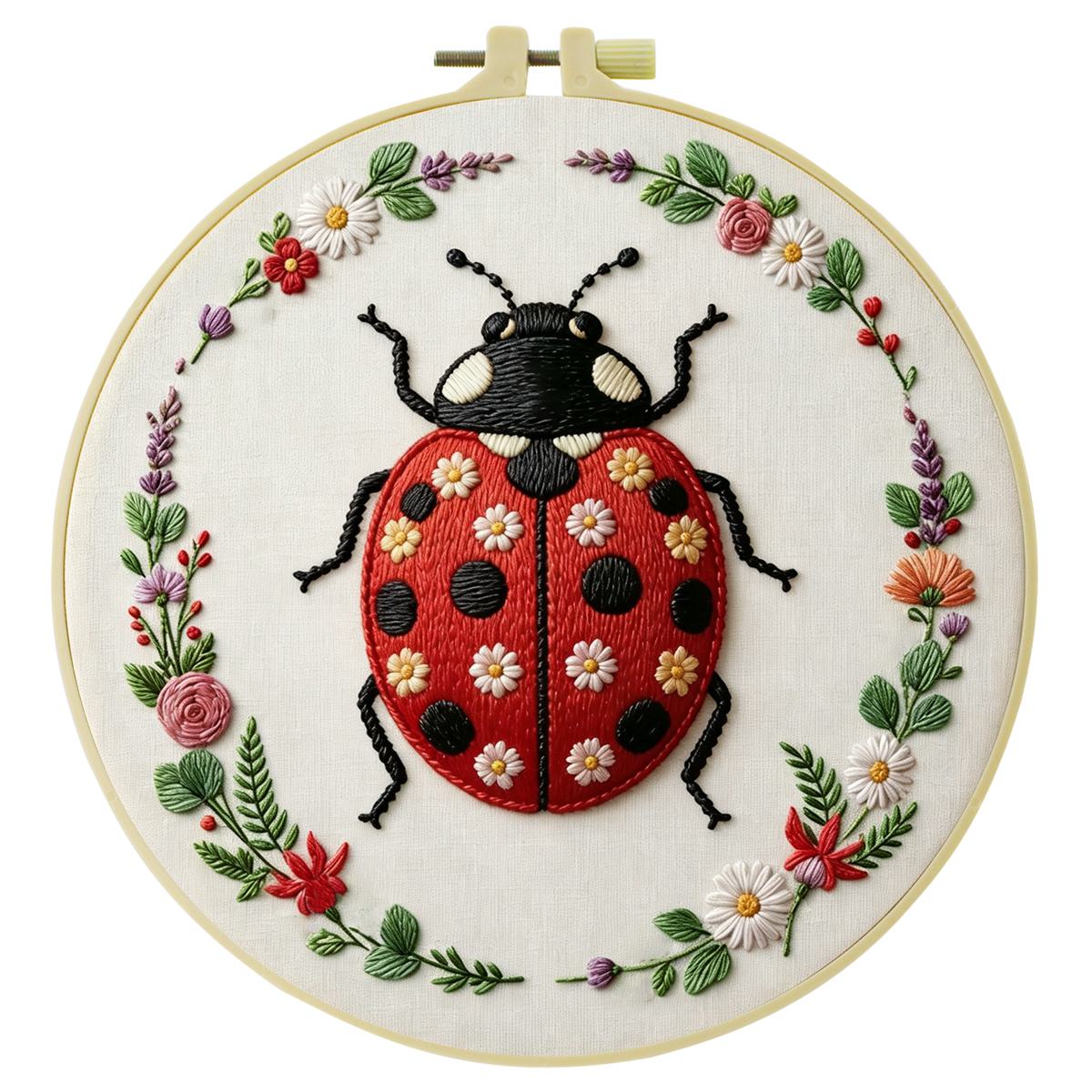 1pc 20X20CM/15X15CM 7.87/6.3in - Embroidery Lady Bug avis et prix